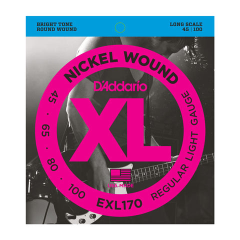 D'Addario EXL170 Nickel Wound Bass Strings, Light, 45-100