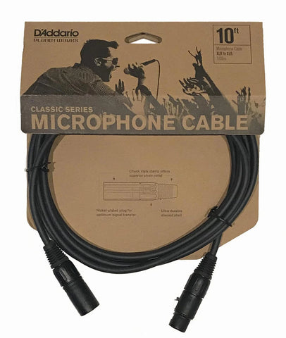D'Addario Classic series Microphone Cable 10ft